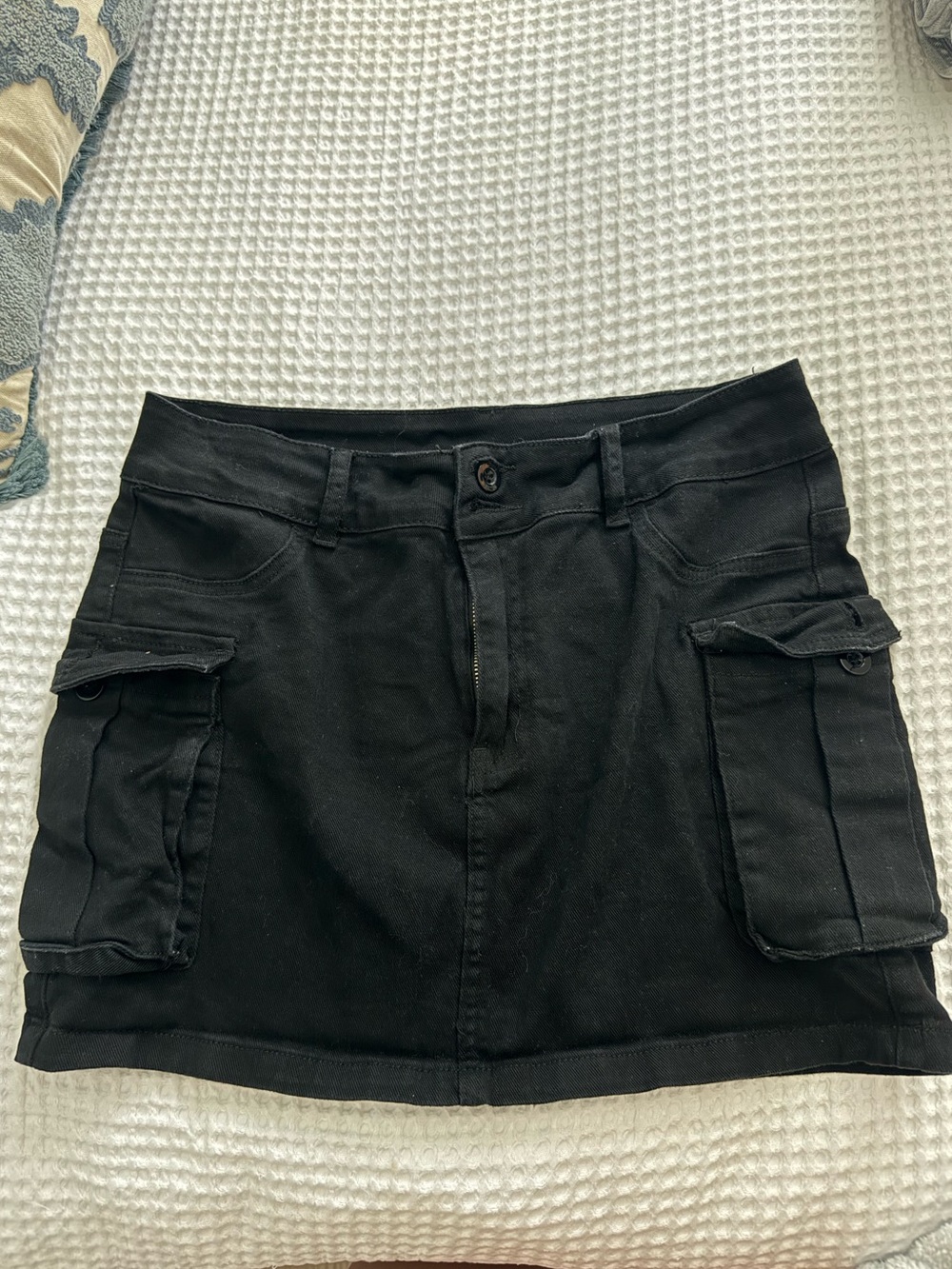 Amazon Black Cargo Pocket Mini Skirt